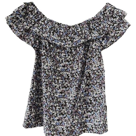 MICHAEL Michael KORS Women’s Top Off-The-Shoulder Ruffle Floral Medium NEW NWT - Picture 1 of 11